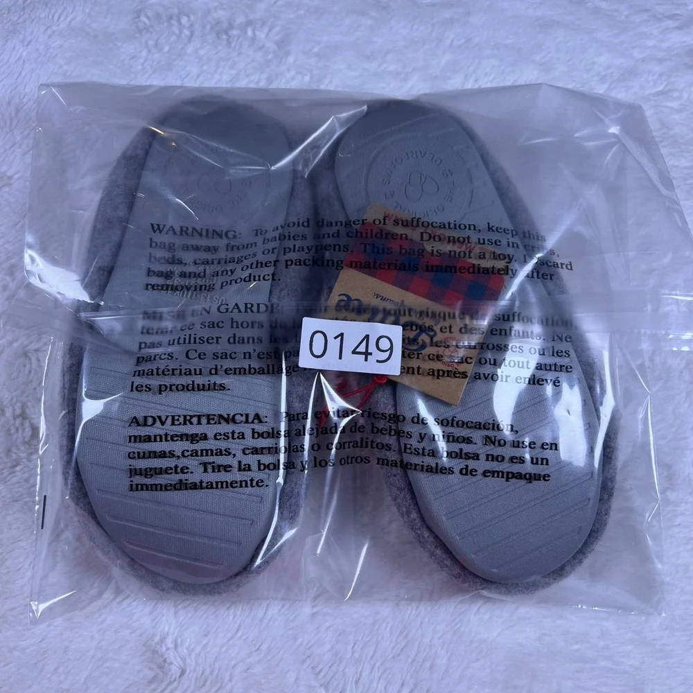 Dluze by Dearfoams Memory Foam Slippers Pink Bow Gray Cozy Plush‎ Size US 13-1